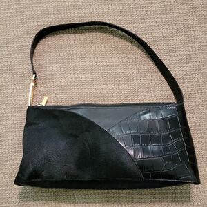 escada by margaretha ley pony hair and croc purse